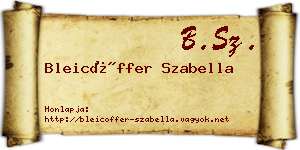Bleicöffer Szabella névjegykártya